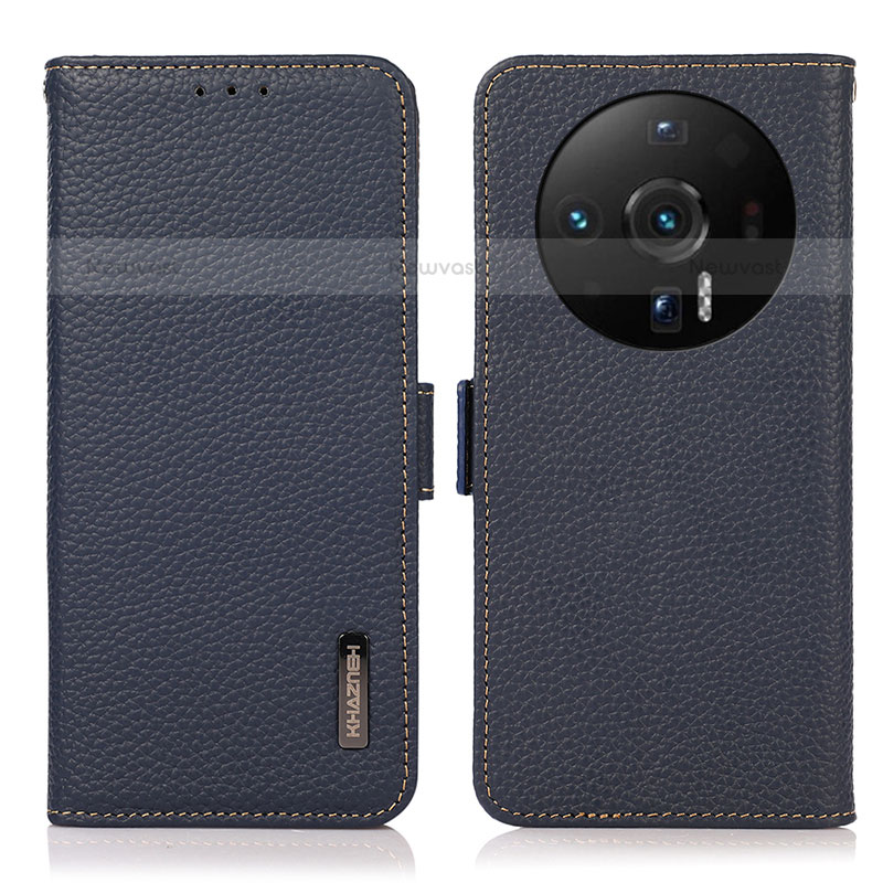 Leather Case Stands Flip Cover Holder B03H for Xiaomi Mi 12 Ultra 5G Blue