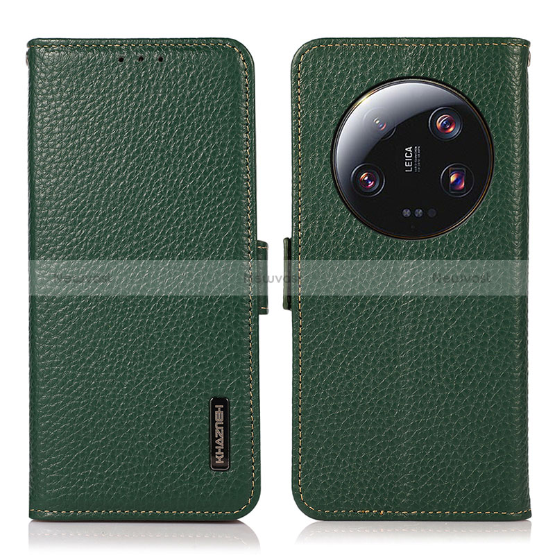 Leather Case Stands Flip Cover Holder B03H for Xiaomi Mi 13 Ultra 5G Green