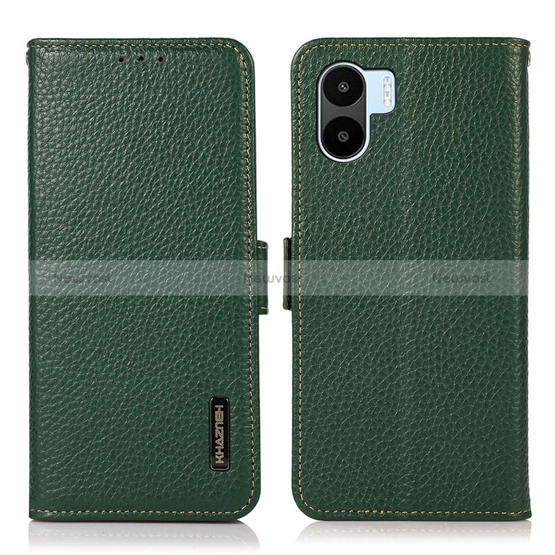 Leather Case Stands Flip Cover Holder B03H for Xiaomi Redmi A2 Green