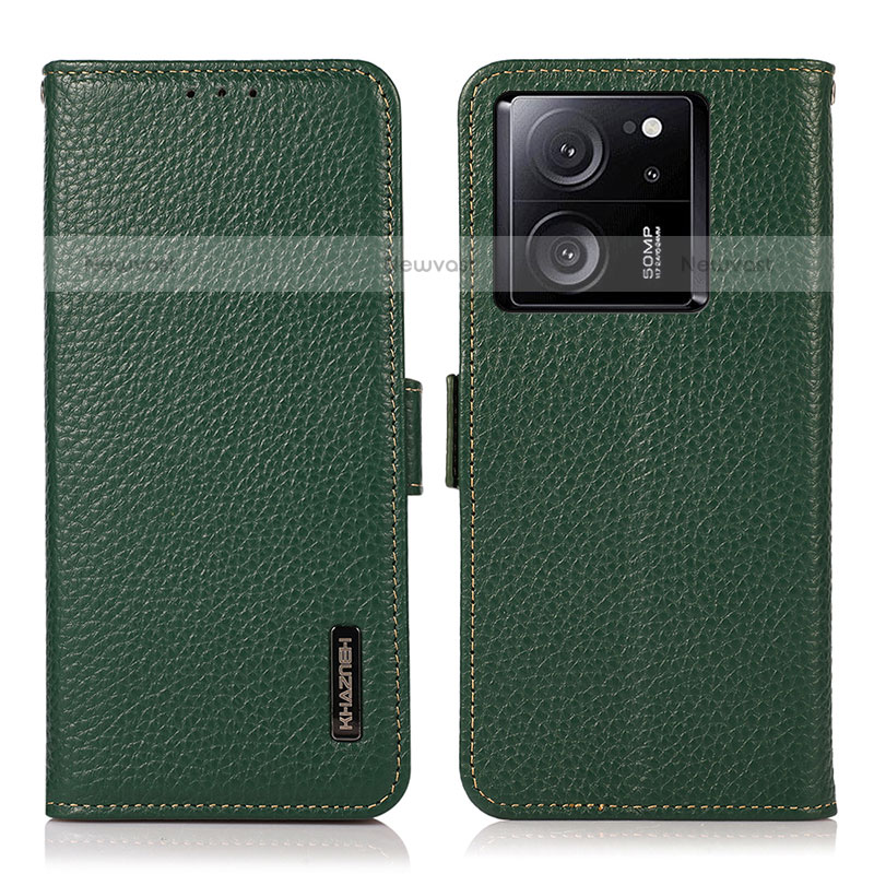 Leather Case Stands Flip Cover Holder B03H for Xiaomi Redmi K60 Ultra 5G Green