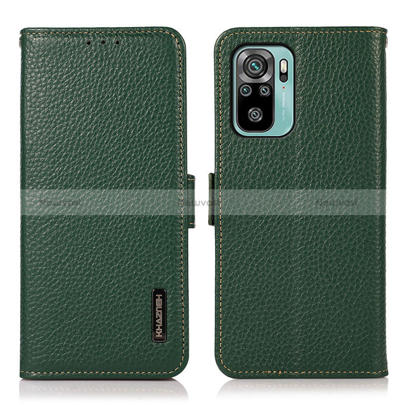 Leather Case Stands Flip Cover Holder B03H for Xiaomi Redmi Note 11 SE India 4G Green