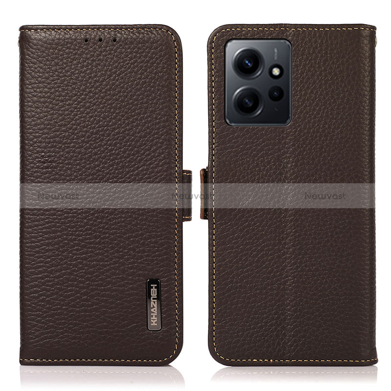 Leather Case Stands Flip Cover Holder B03H for Xiaomi Redmi Note 12 4G