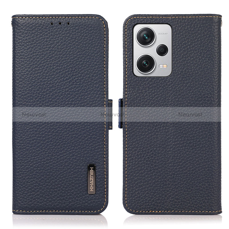 Leather Case Stands Flip Cover Holder B03H for Xiaomi Redmi Note 12 Explorer Blue