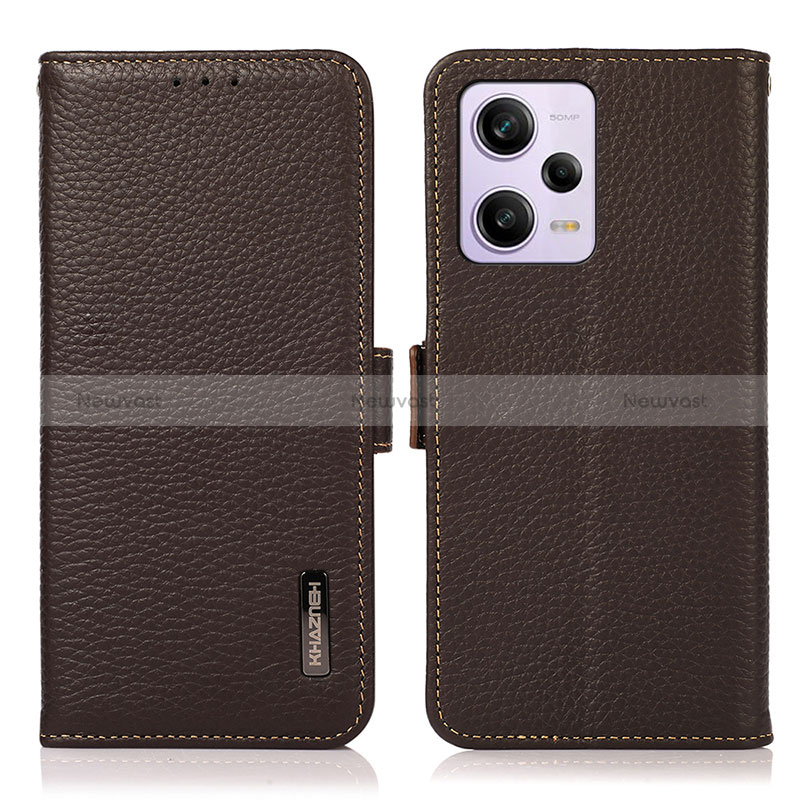 Leather Case Stands Flip Cover Holder B03H for Xiaomi Redmi Note 12 Pro 5G