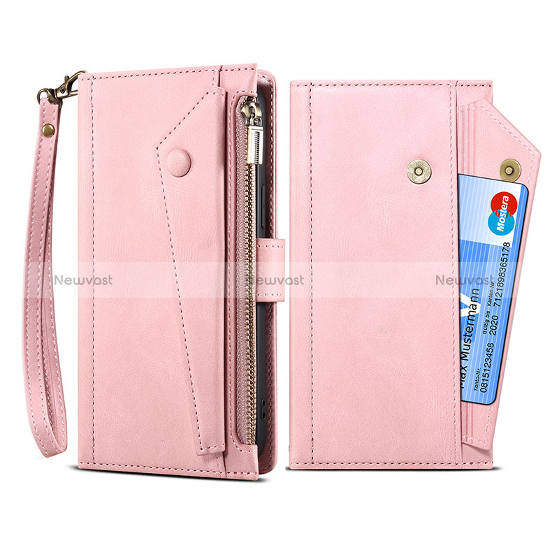 Leather Case Stands Flip Cover Holder B03S for Nokia XR20 Pink