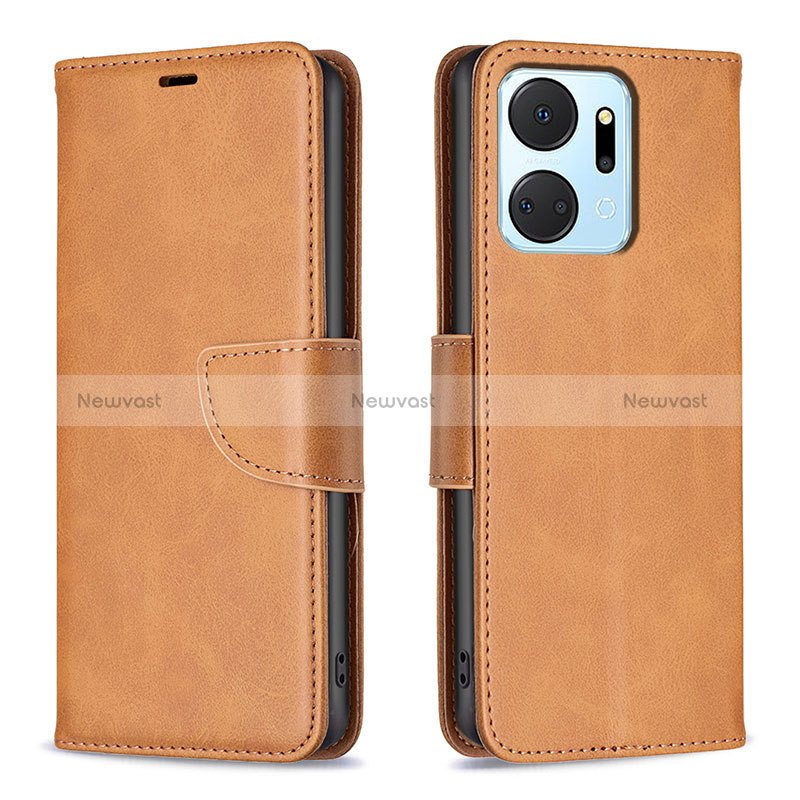 Leather Case Stands Flip Cover Holder B04F for Huawei Honor X7a