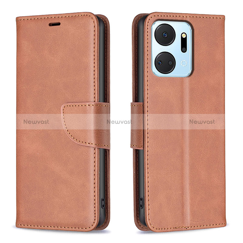 Leather Case Stands Flip Cover Holder B04F for Huawei Honor X7a