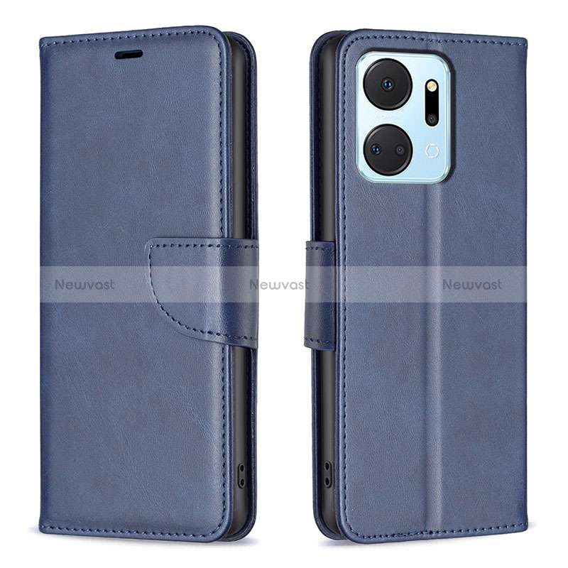 Leather Case Stands Flip Cover Holder B04F for Huawei Honor X7a