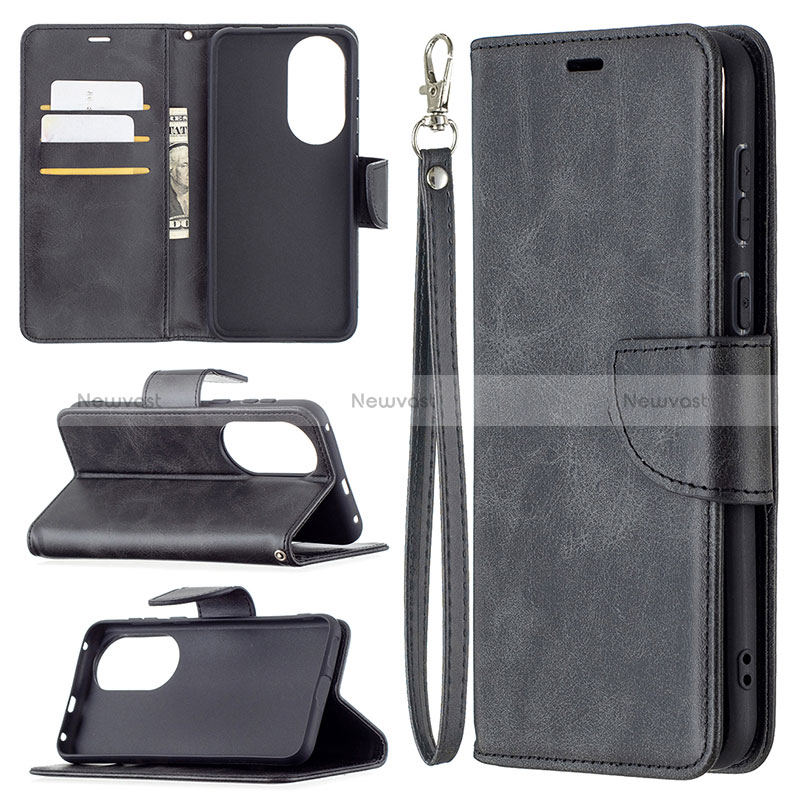 Leather Case Stands Flip Cover Holder B04F for Huawei P50 Pro