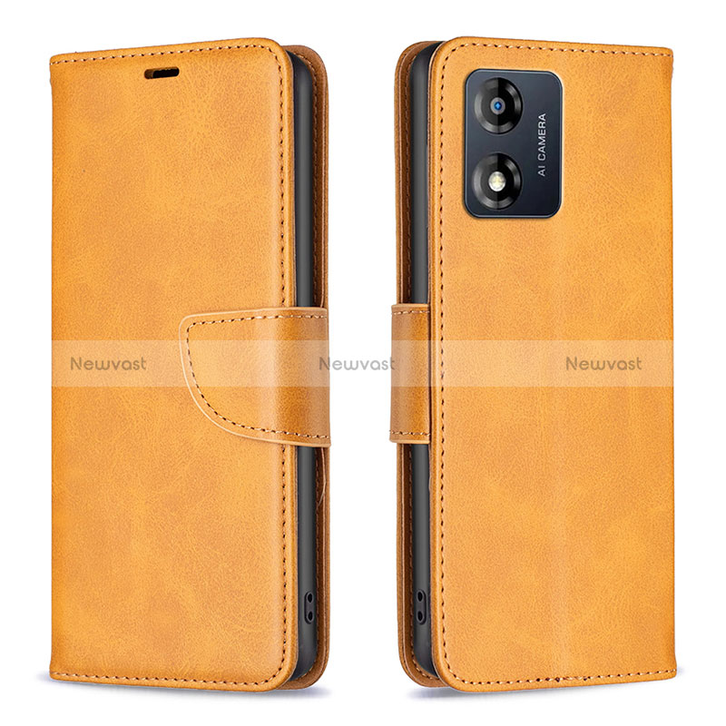 Leather Case Stands Flip Cover Holder B04F for Motorola Moto E13