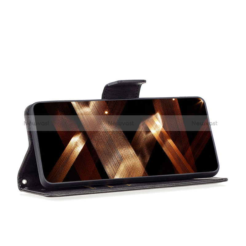 Leather Case Stands Flip Cover Holder B04F for Motorola Moto E13