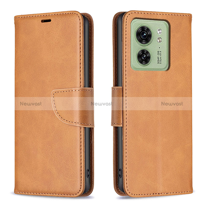 Leather Case Stands Flip Cover Holder B04F for Motorola Moto Edge 40 5G