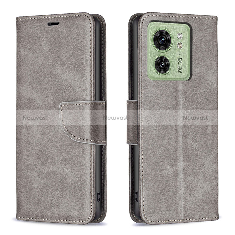 Leather Case Stands Flip Cover Holder B04F for Motorola Moto Edge 40 5G