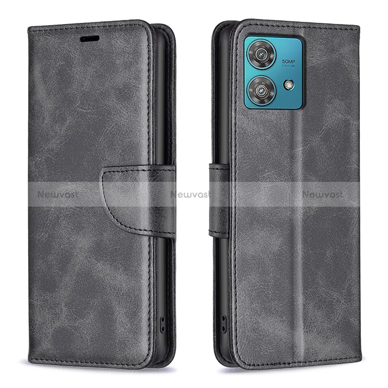 Leather Case Stands Flip Cover Holder B04F for Motorola Moto Edge 40 Neo 5G