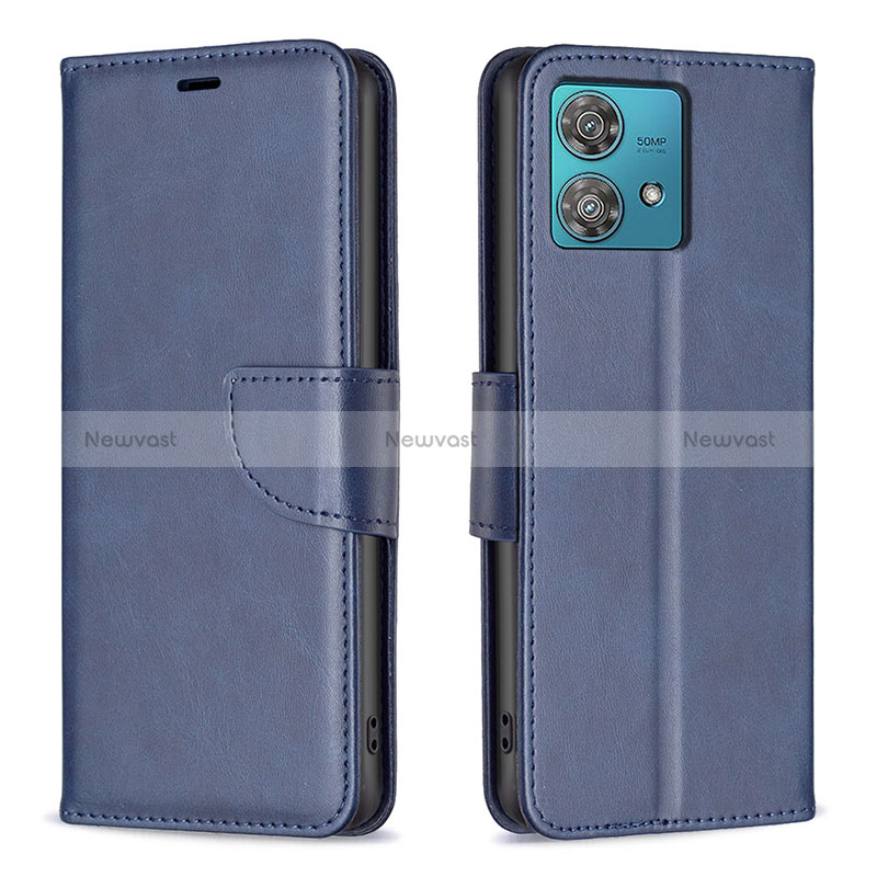 Leather Case Stands Flip Cover Holder B04F for Motorola Moto Edge 40 Neo 5G