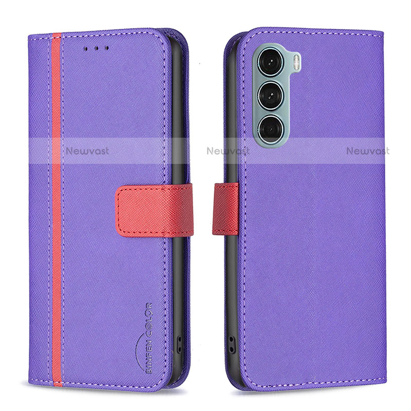 Leather Case Stands Flip Cover Holder B04F for Motorola Moto Edge S30 5G