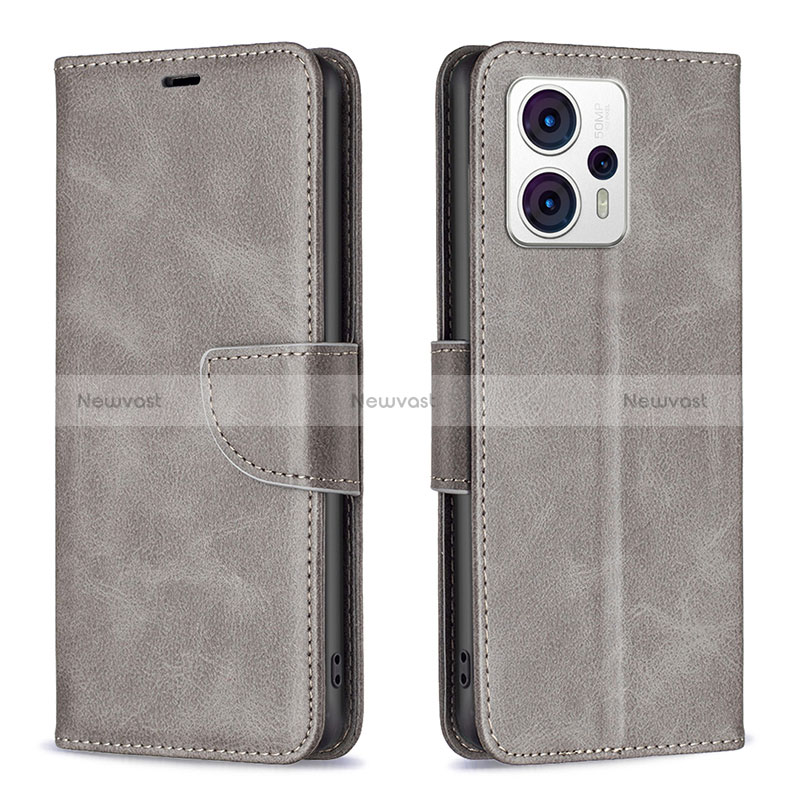 Leather Case Stands Flip Cover Holder B04F for Motorola Moto G23