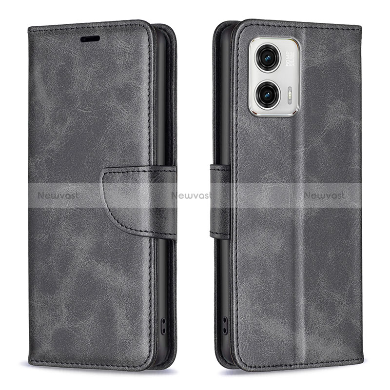 Leather Case Stands Flip Cover Holder B04F for Motorola Moto G73 5G