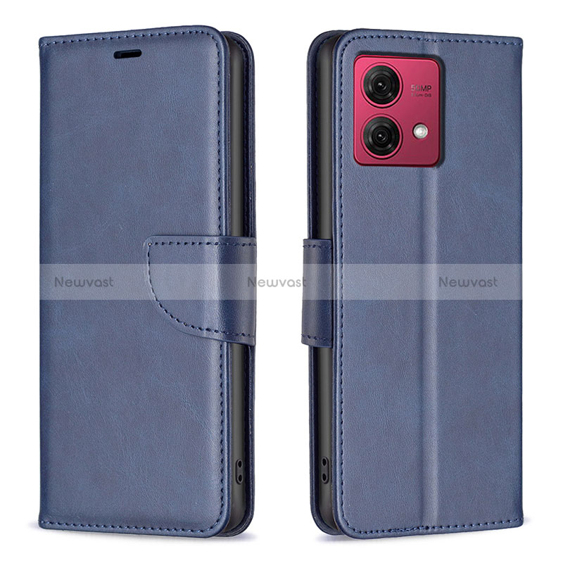 Leather Case Stands Flip Cover Holder B04F for Motorola Moto G84 5G