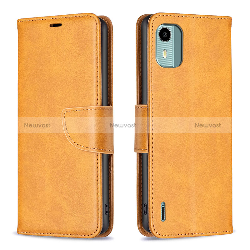 Leather Case Stands Flip Cover Holder B04F for Nokia C12 Plus