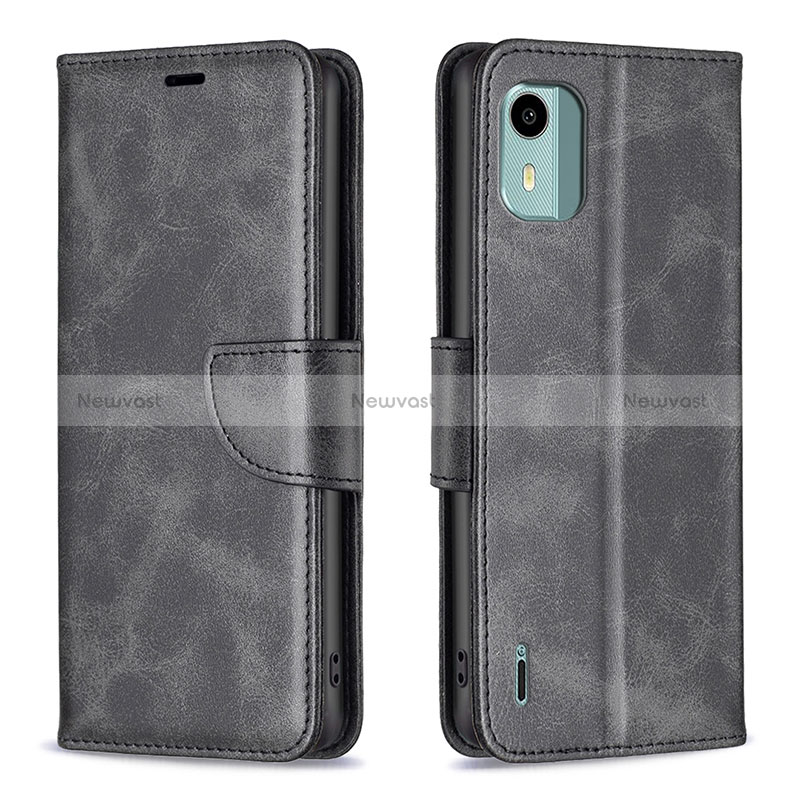 Leather Case Stands Flip Cover Holder B04F for Nokia C12 Plus