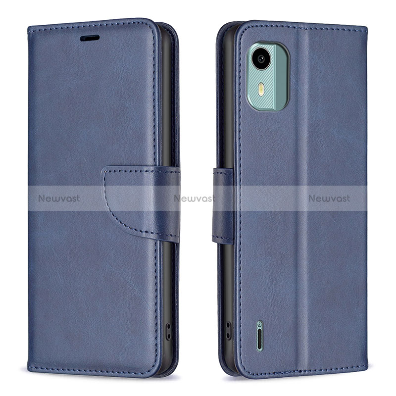 Leather Case Stands Flip Cover Holder B04F for Nokia C12 Plus