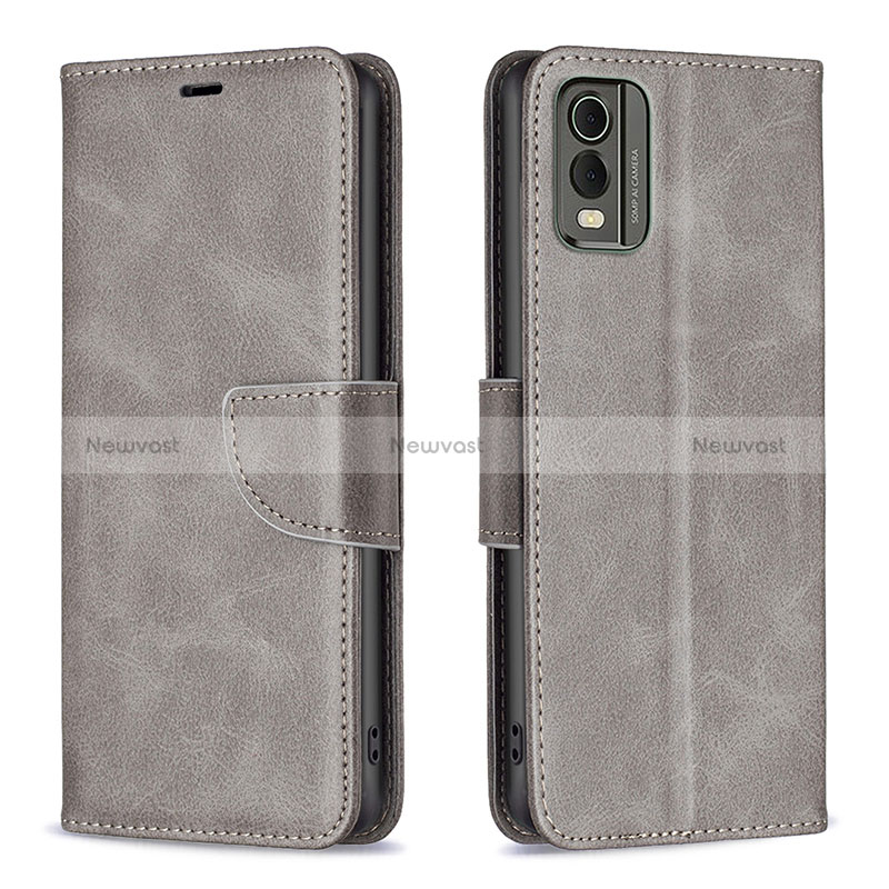 Leather Case Stands Flip Cover Holder B04F for Nokia C210