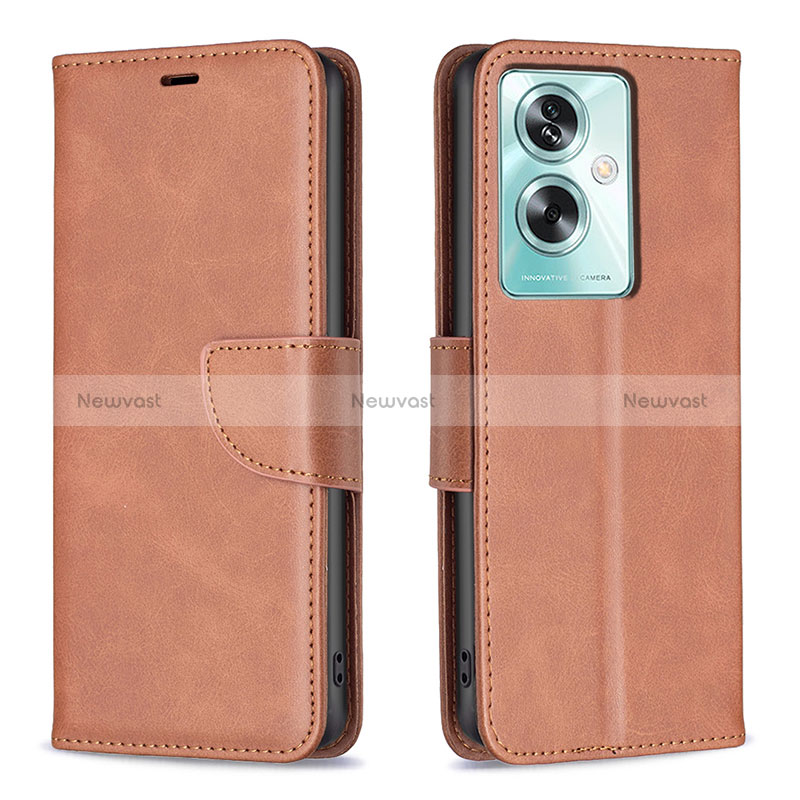 Leather Case Stands Flip Cover Holder B04F for Oppo A2 5G