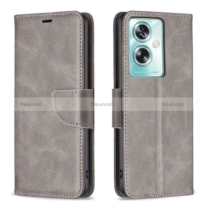 Leather Case Stands Flip Cover Holder B04F for Oppo A2 5G