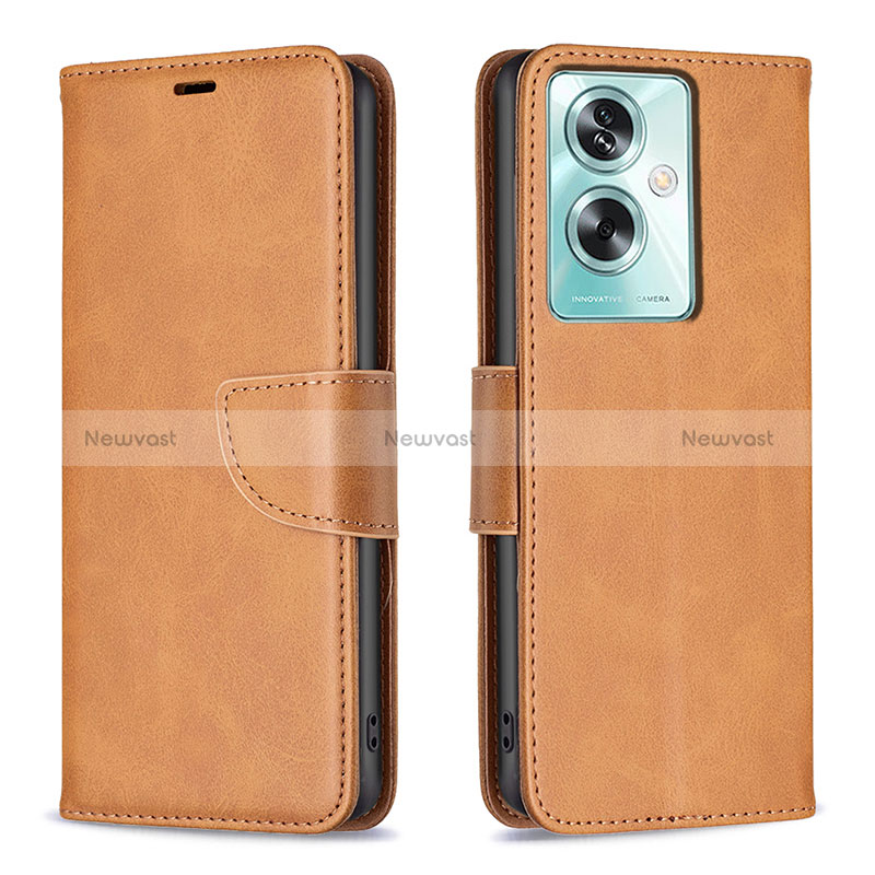 Leather Case Stands Flip Cover Holder B04F for Oppo A2 5G