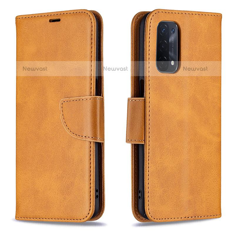 Leather Case Stands Flip Cover Holder B04F for Oppo A93 5G