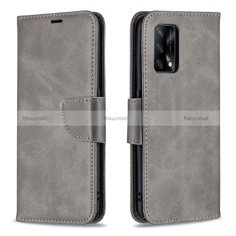 Leather Case Stands Flip Cover Holder B04F for Oppo A95 4G