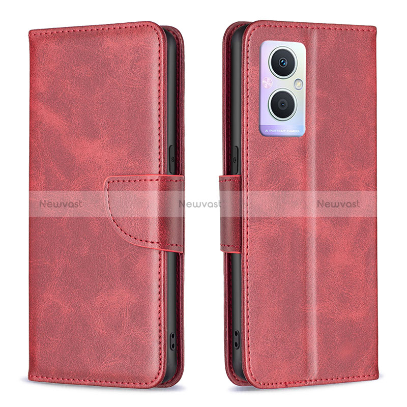 Leather Case Stands Flip Cover Holder B04F for Oppo A96 5G