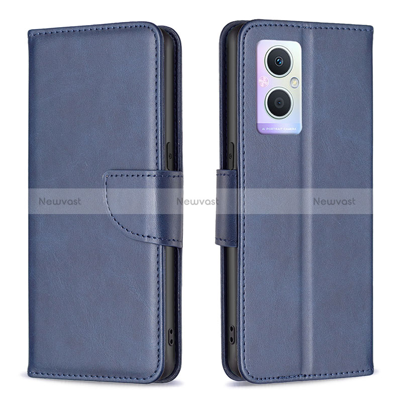 Leather Case Stands Flip Cover Holder B04F for Oppo A96 5G