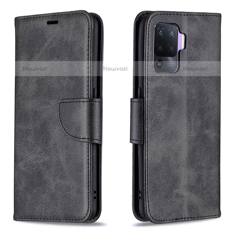 Leather Case Stands Flip Cover Holder B04F for Oppo F19 Pro