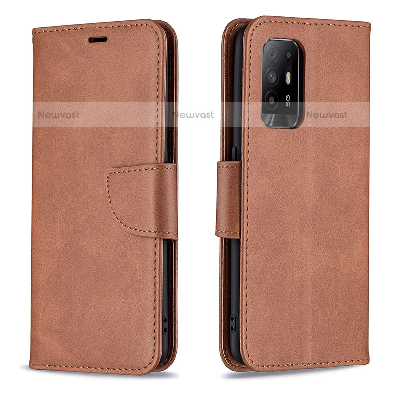 Leather Case Stands Flip Cover Holder B04F for Oppo F19 Pro+ Plus 5G