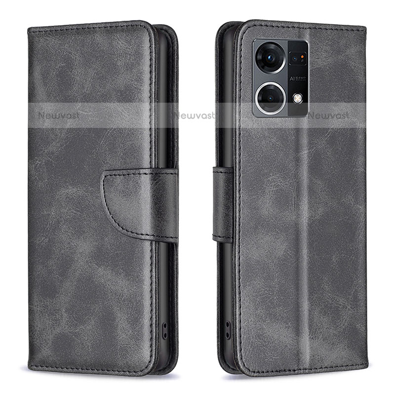 Leather Case Stands Flip Cover Holder B04F for Oppo F21 Pro 4G