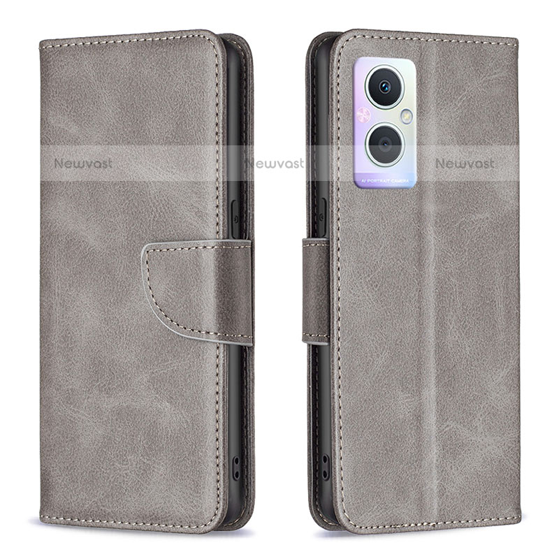 Leather Case Stands Flip Cover Holder B04F for Oppo F21 Pro 5G