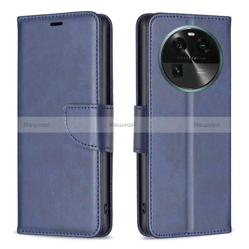 Leather Case Stands Flip Cover Holder B04F for Oppo Find X6 5G