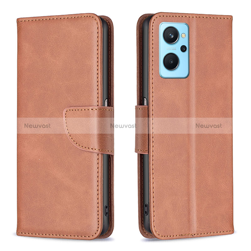 Leather Case Stands Flip Cover Holder B04F for Oppo K10 4G