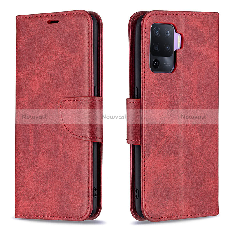 Leather Case Stands Flip Cover Holder B04F for Oppo Reno5 F