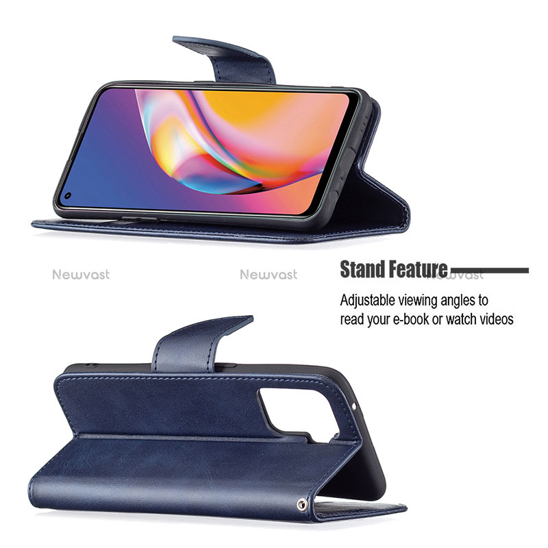 Leather Case Stands Flip Cover Holder B04F for Oppo Reno5 F