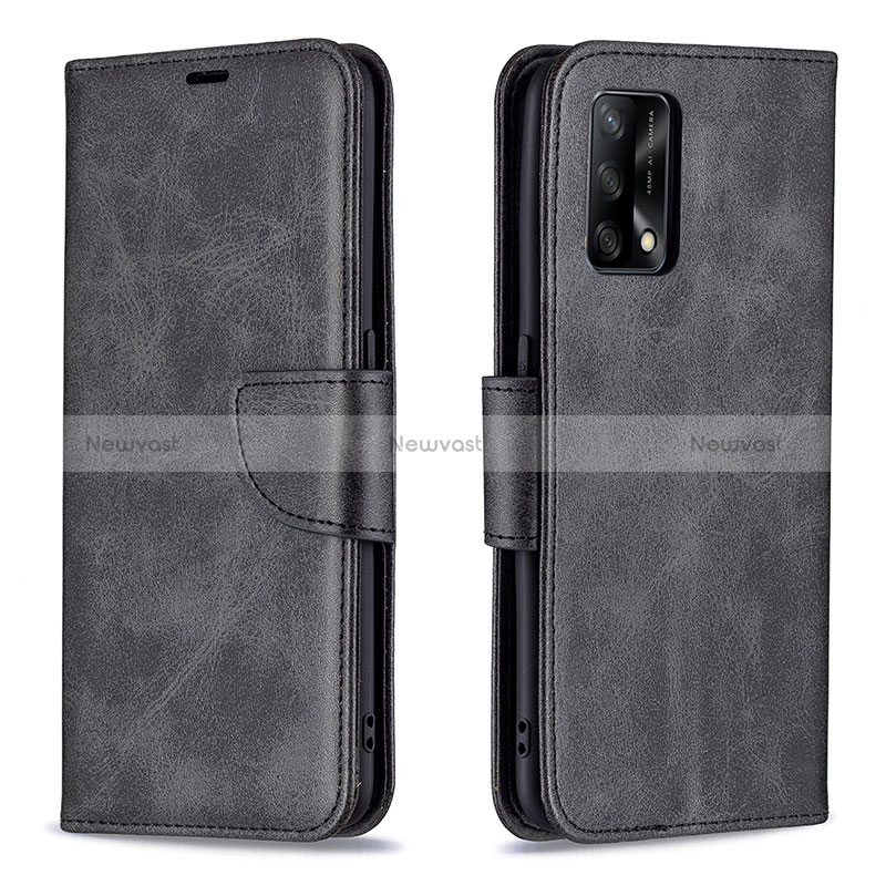 Leather Case Stands Flip Cover Holder B04F for Oppo Reno6 Lite