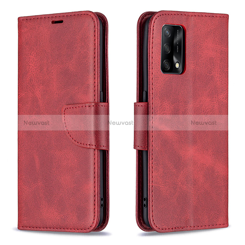 Leather Case Stands Flip Cover Holder B04F for Oppo Reno6 Lite