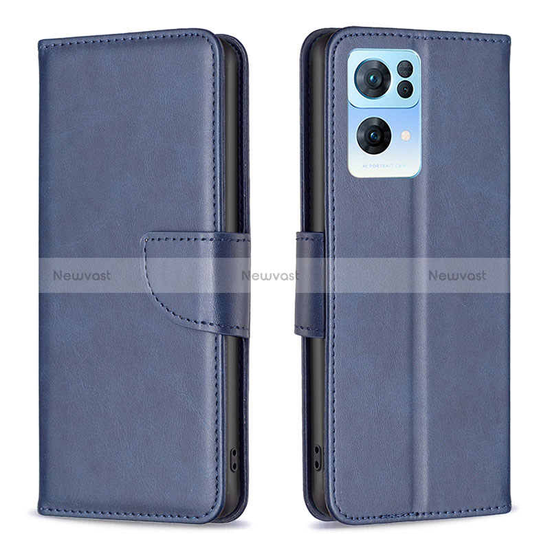 Leather Case Stands Flip Cover Holder B04F for Oppo Reno7 Pro 5G