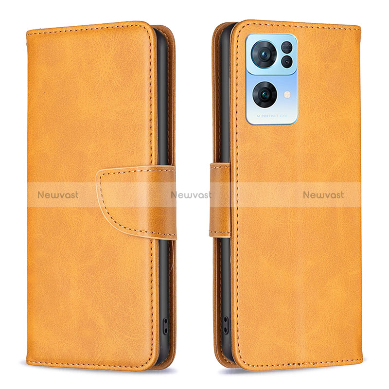 Leather Case Stands Flip Cover Holder B04F for Oppo Reno7 Pro 5G