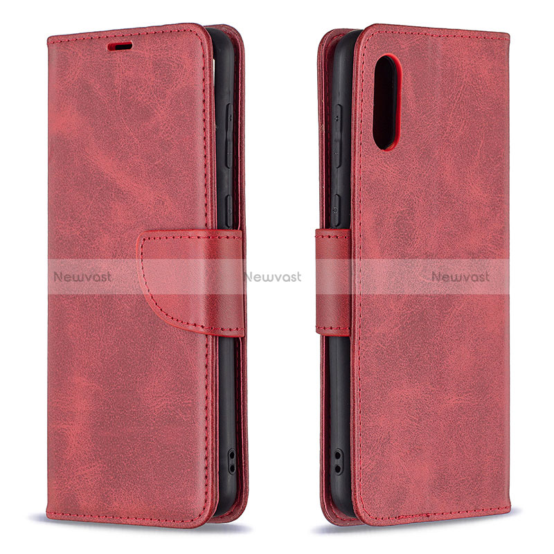 Leather Case Stands Flip Cover Holder B04F for Samsung Galaxy A02