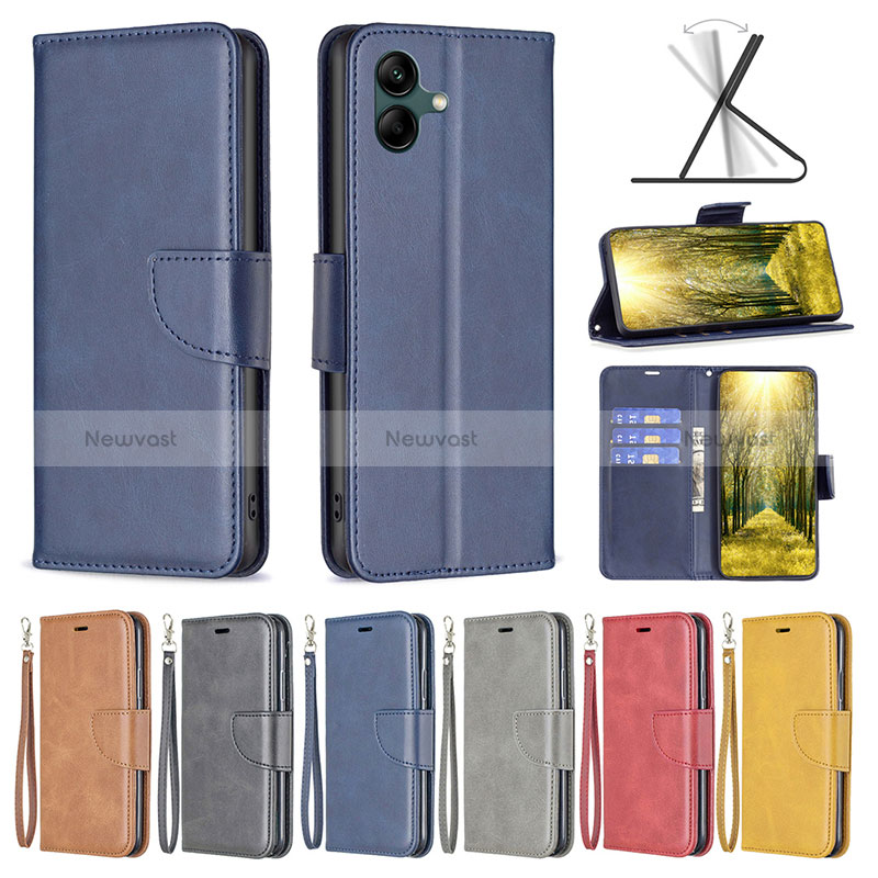 Leather Case Stands Flip Cover Holder B04F for Samsung Galaxy A05