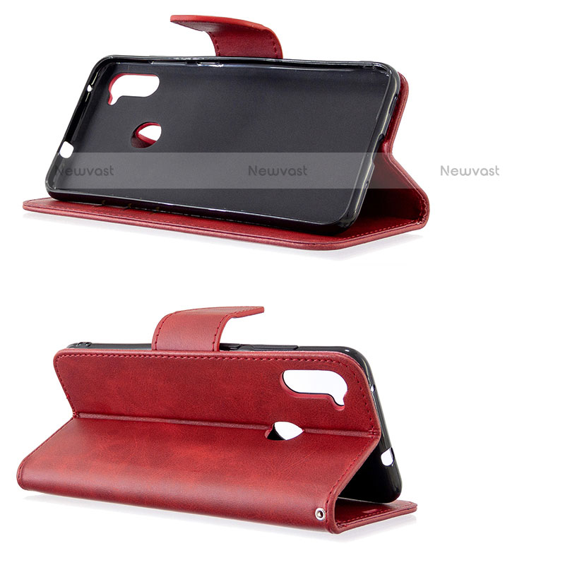 Leather Case Stands Flip Cover Holder B04F for Samsung Galaxy A11