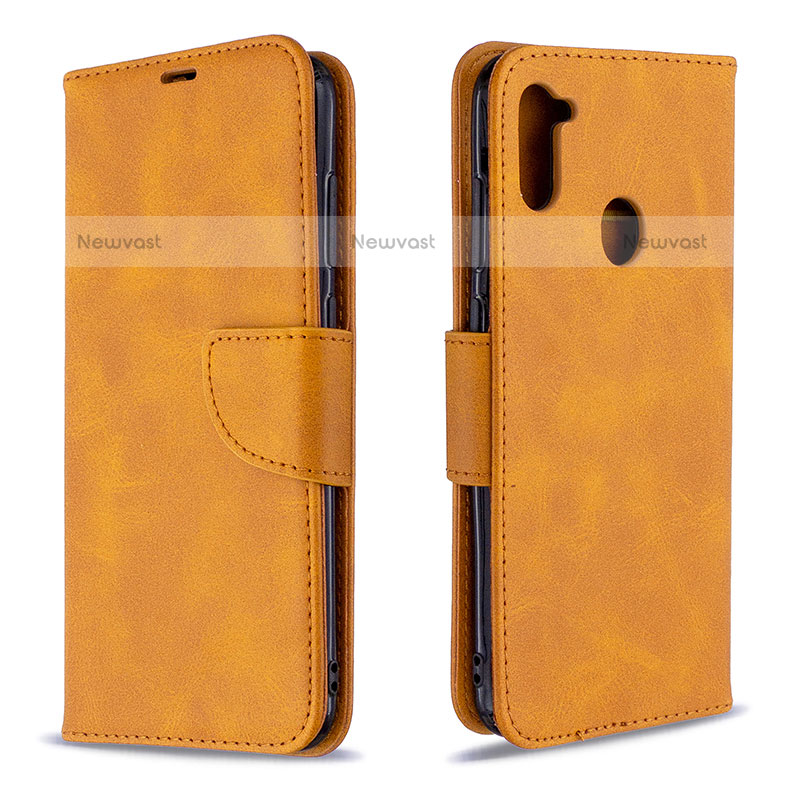 Leather Case Stands Flip Cover Holder B04F for Samsung Galaxy A11